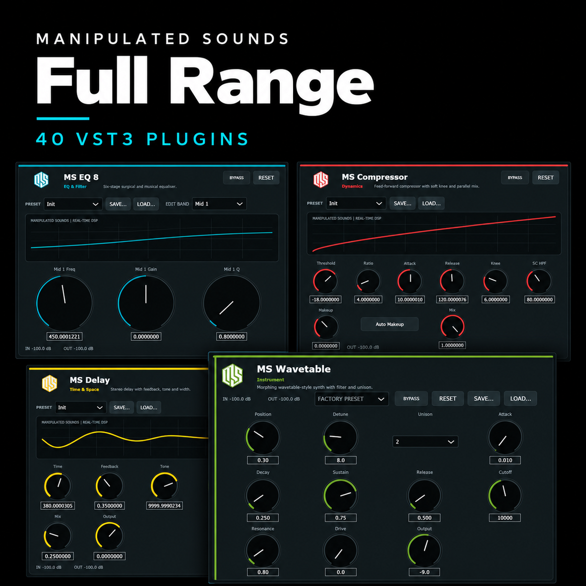 Manipulated Sounds Full Range - 40 VST3 Plugins