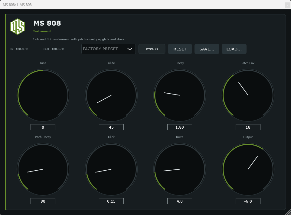 MS 808 - 808 Bass Instrument VST3