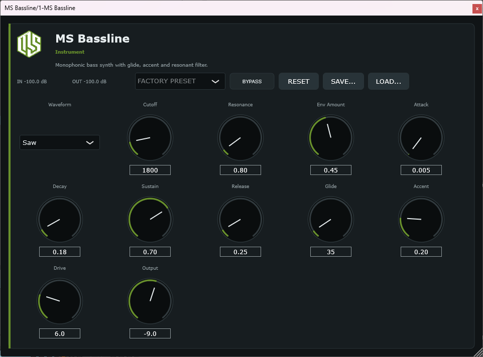 MS Bassline - Monophonic Bass Synth VST3