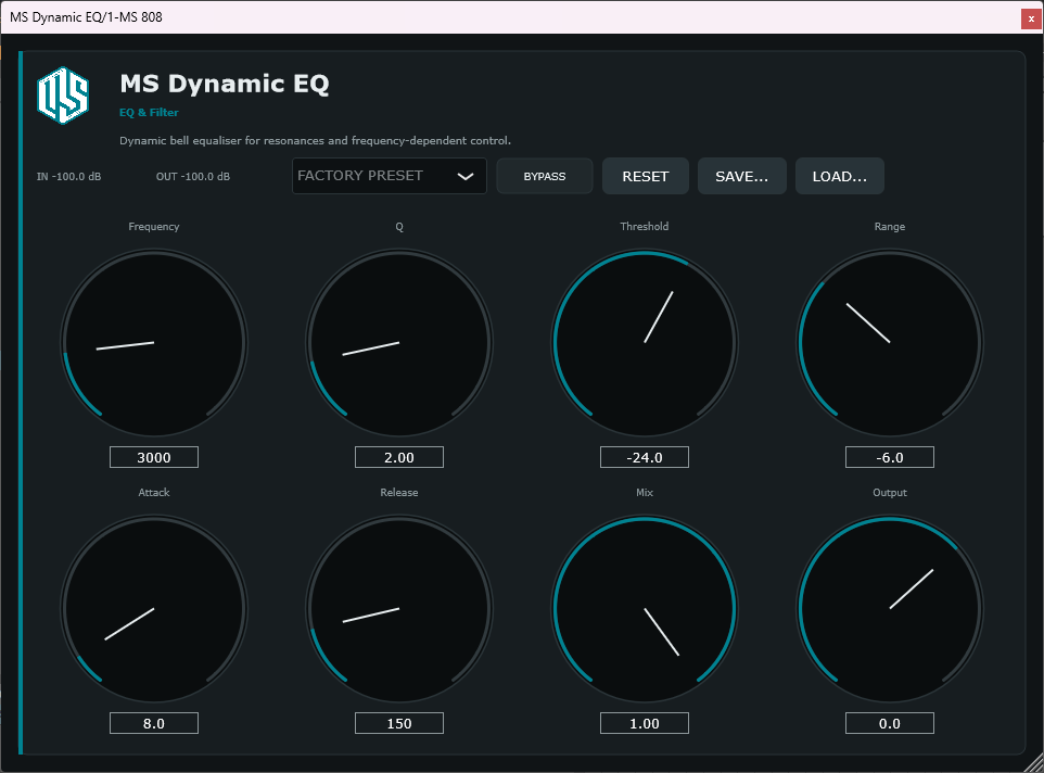 MS Dynamic EQ - Dynamic Equaliser VST3 Plugin