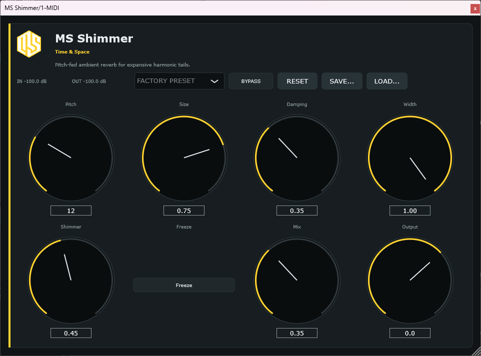 MS Shimmer - Shimmer Reverb VST3 Plugin