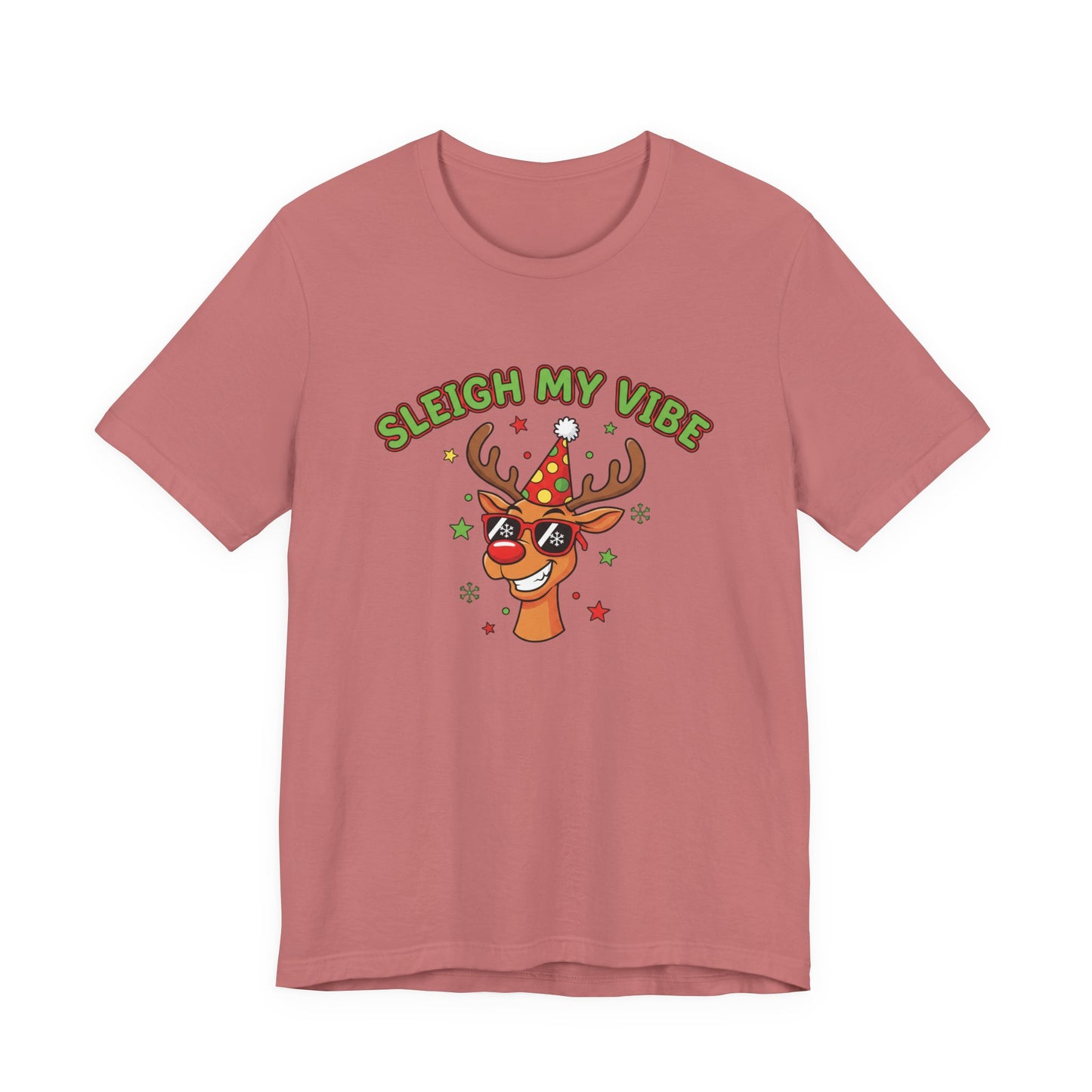 Sleigh My Vibe Reindeer Tee | ugly Christmas sweater party, festive gag tee