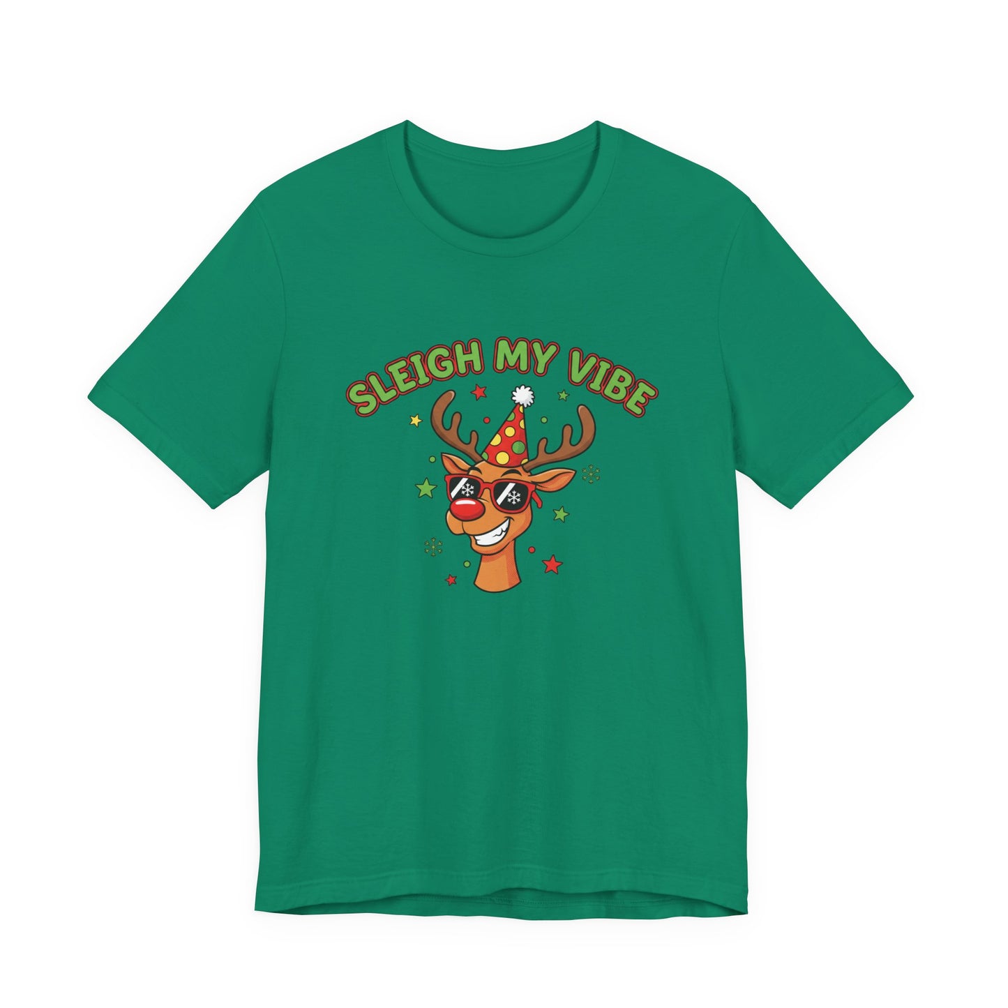 Sleigh My Vibe Reindeer Tee | ugly Christmas sweater party, festive gag tee