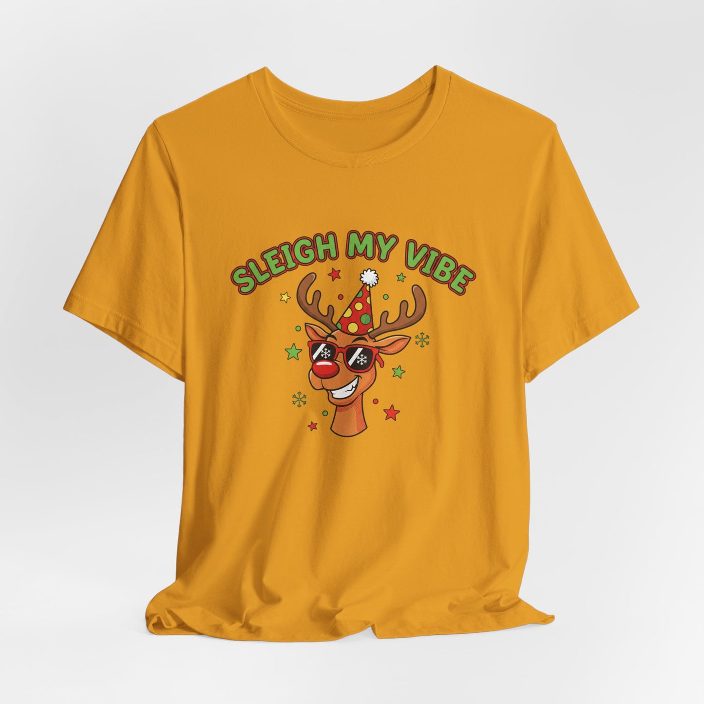 Sleigh My Vibe Reindeer Tee | ugly Christmas sweater party, festive gag tee