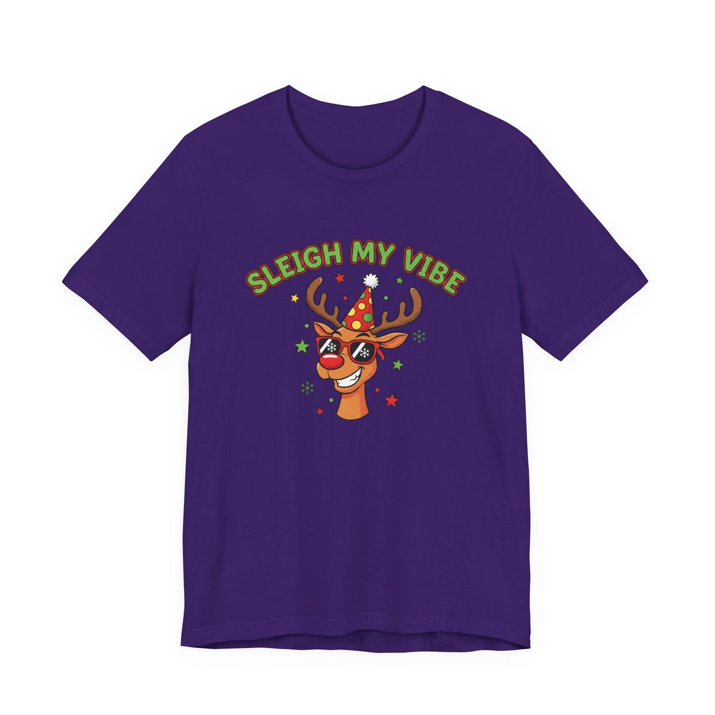 Sleigh My Vibe Reindeer Tee | ugly Christmas sweater party, festive gag tee