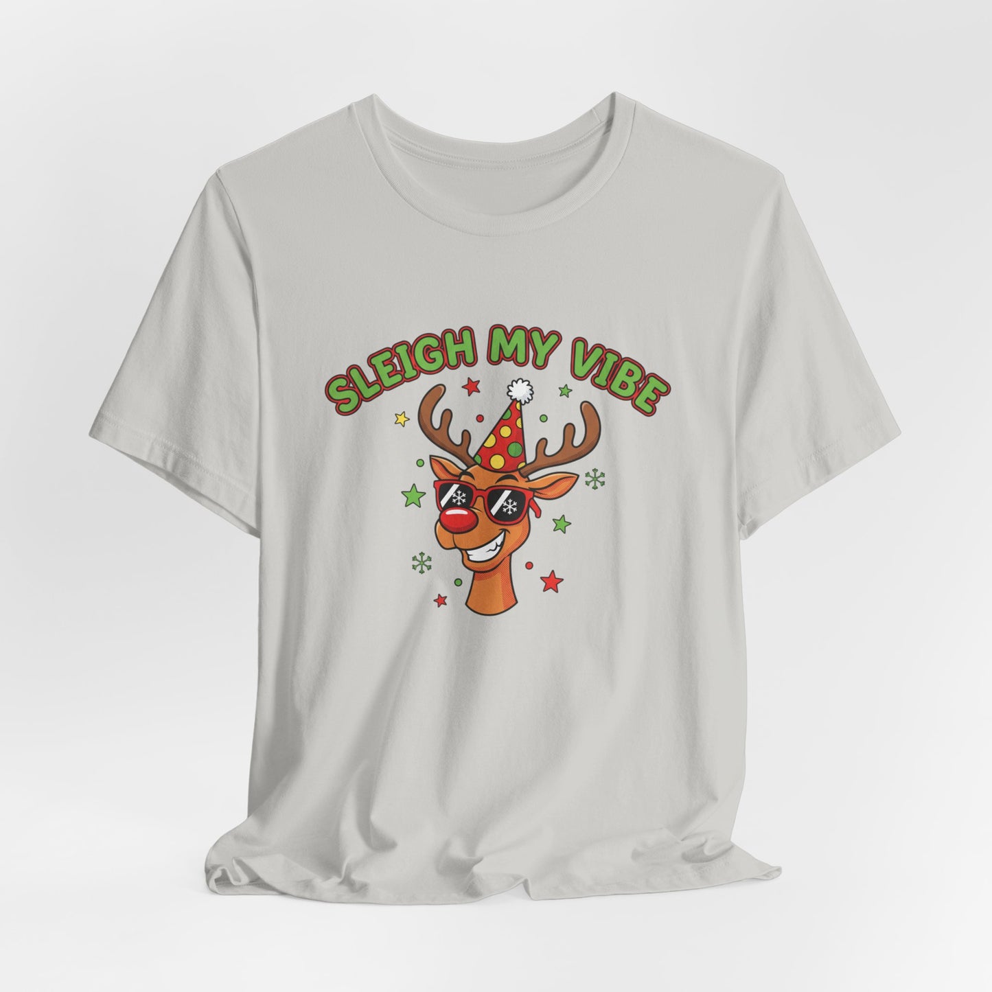 Sleigh My Vibe Reindeer Tee | ugly Christmas sweater party, festive gag tee