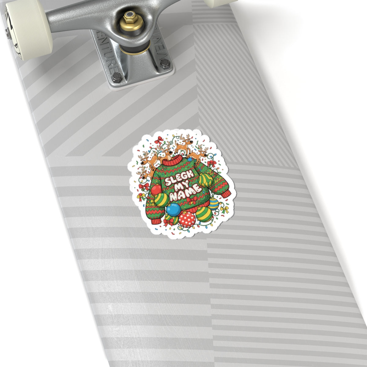 Sleigh My Name Ugly Christmas Sweater Sticker | novelty festive gag sticker