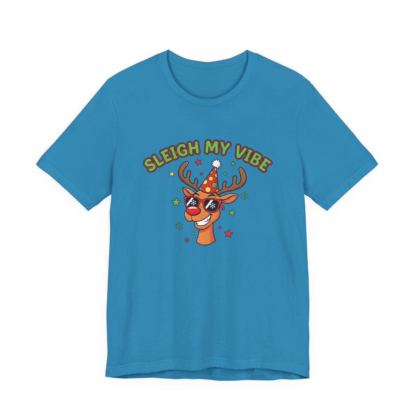 Sleigh My Vibe Reindeer Tee | ugly Christmas sweater party, festive gag tee