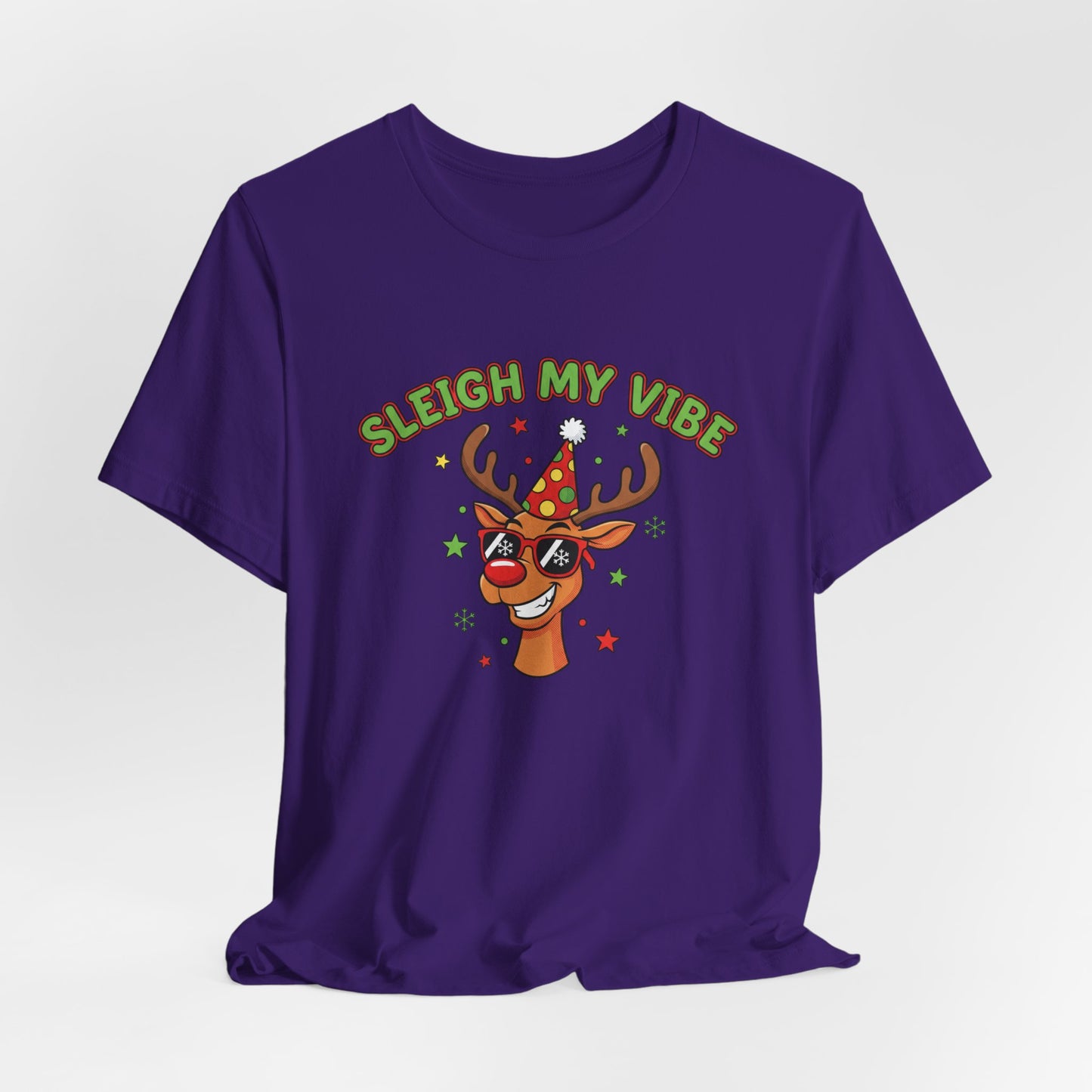 Sleigh My Vibe Reindeer Tee | ugly Christmas sweater party, festive gag tee