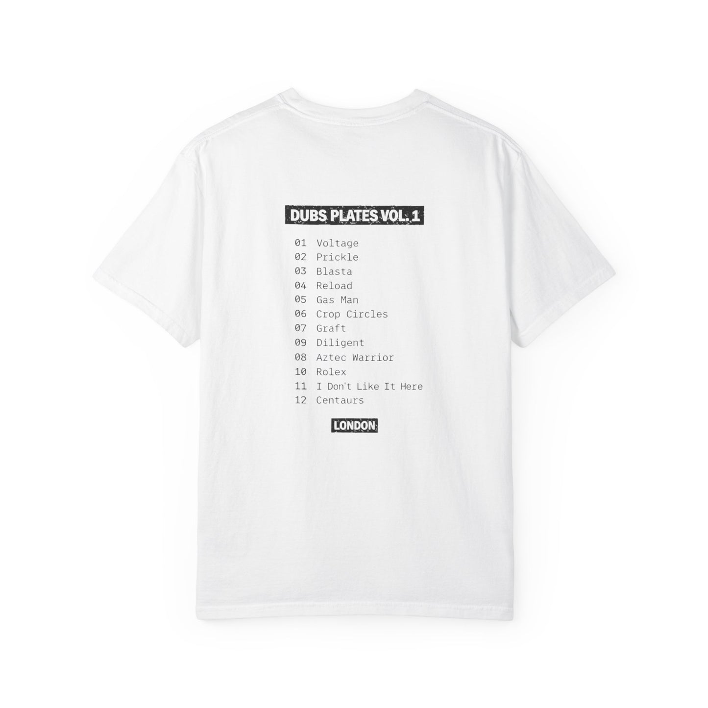 Dubs Plates Vol. 1 | Stacked Logo Tracklist T-Shirt