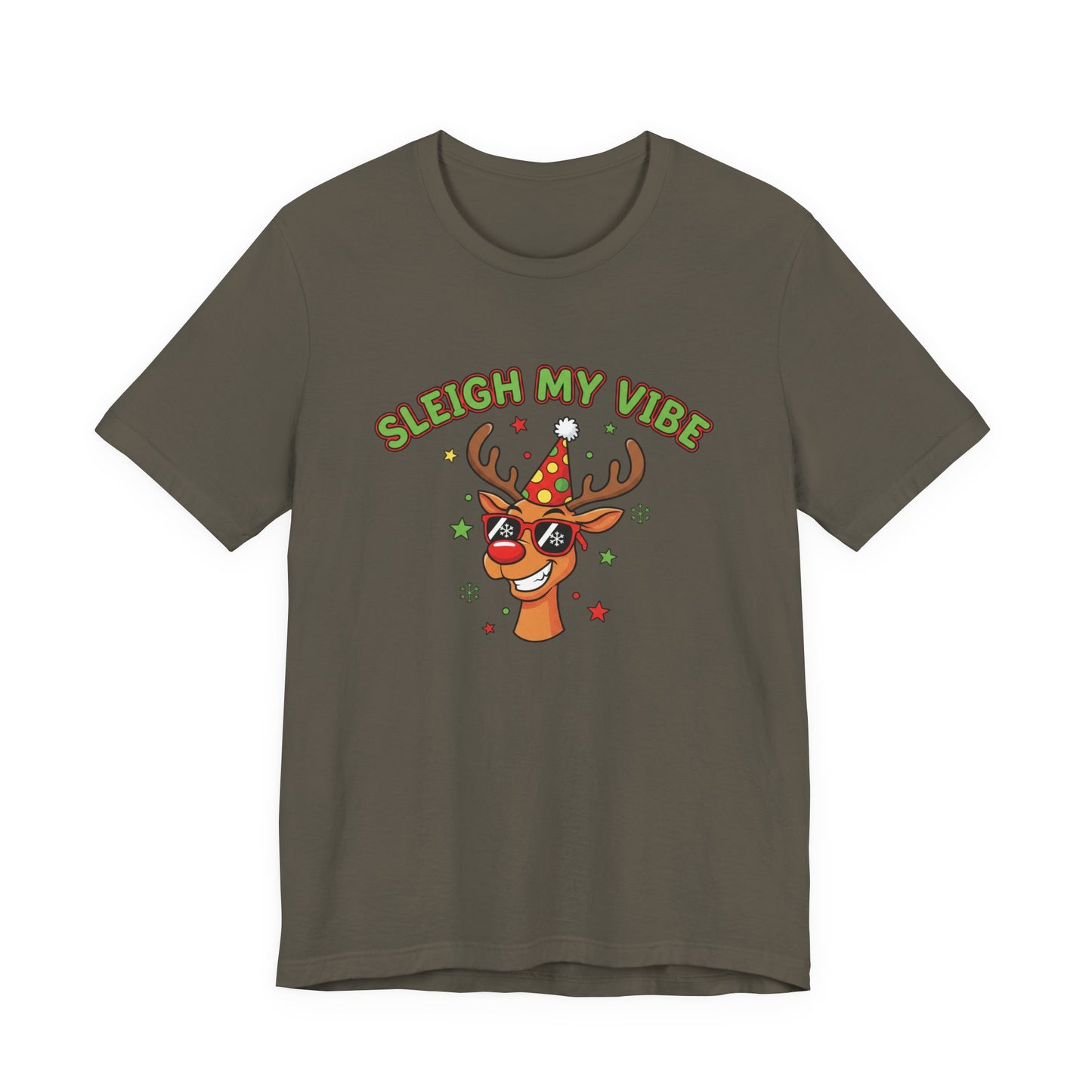Sleigh My Vibe Reindeer Tee | ugly Christmas sweater party, festive gag tee