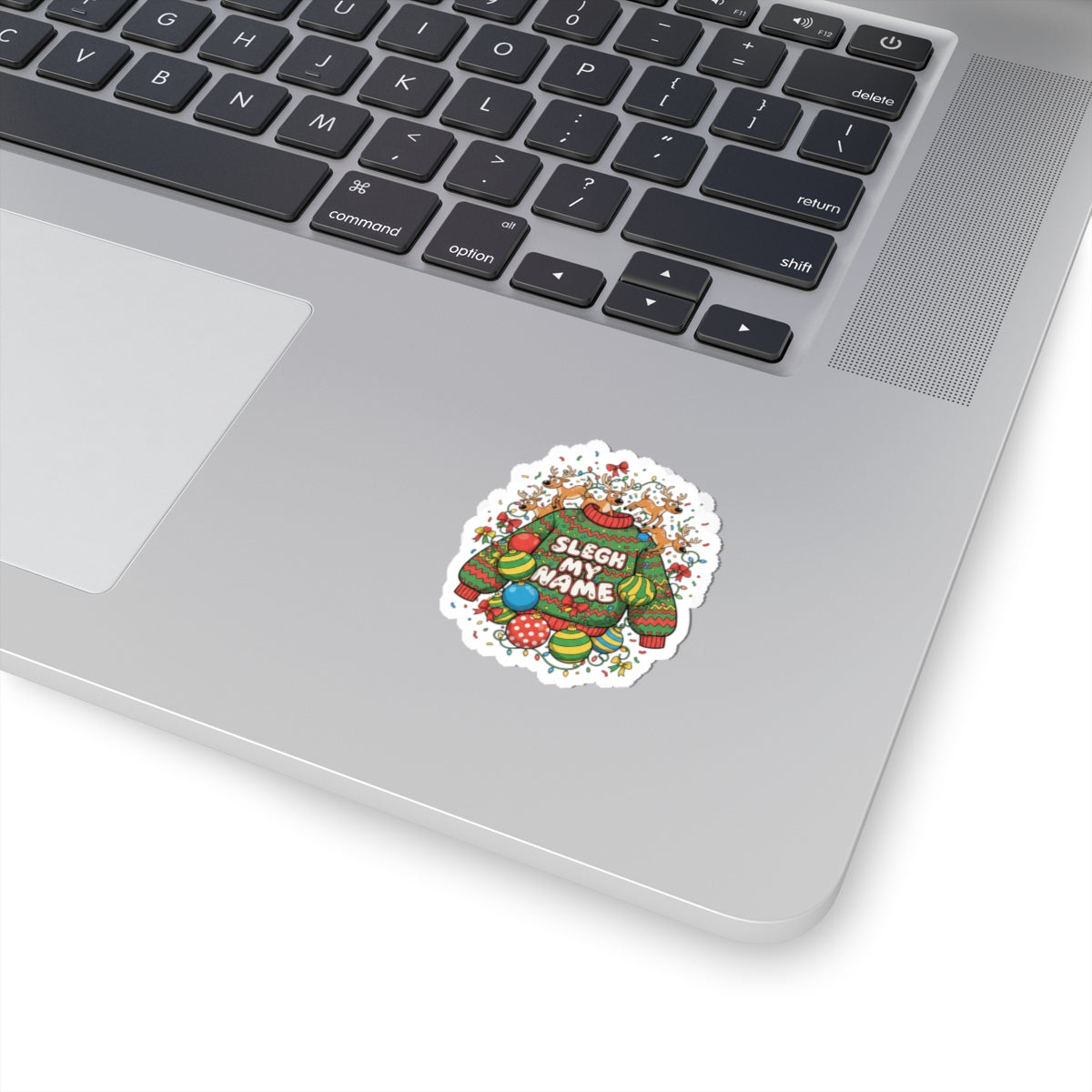 Sleigh My Name Ugly Christmas Sweater Sticker | novelty festive gag sticker
