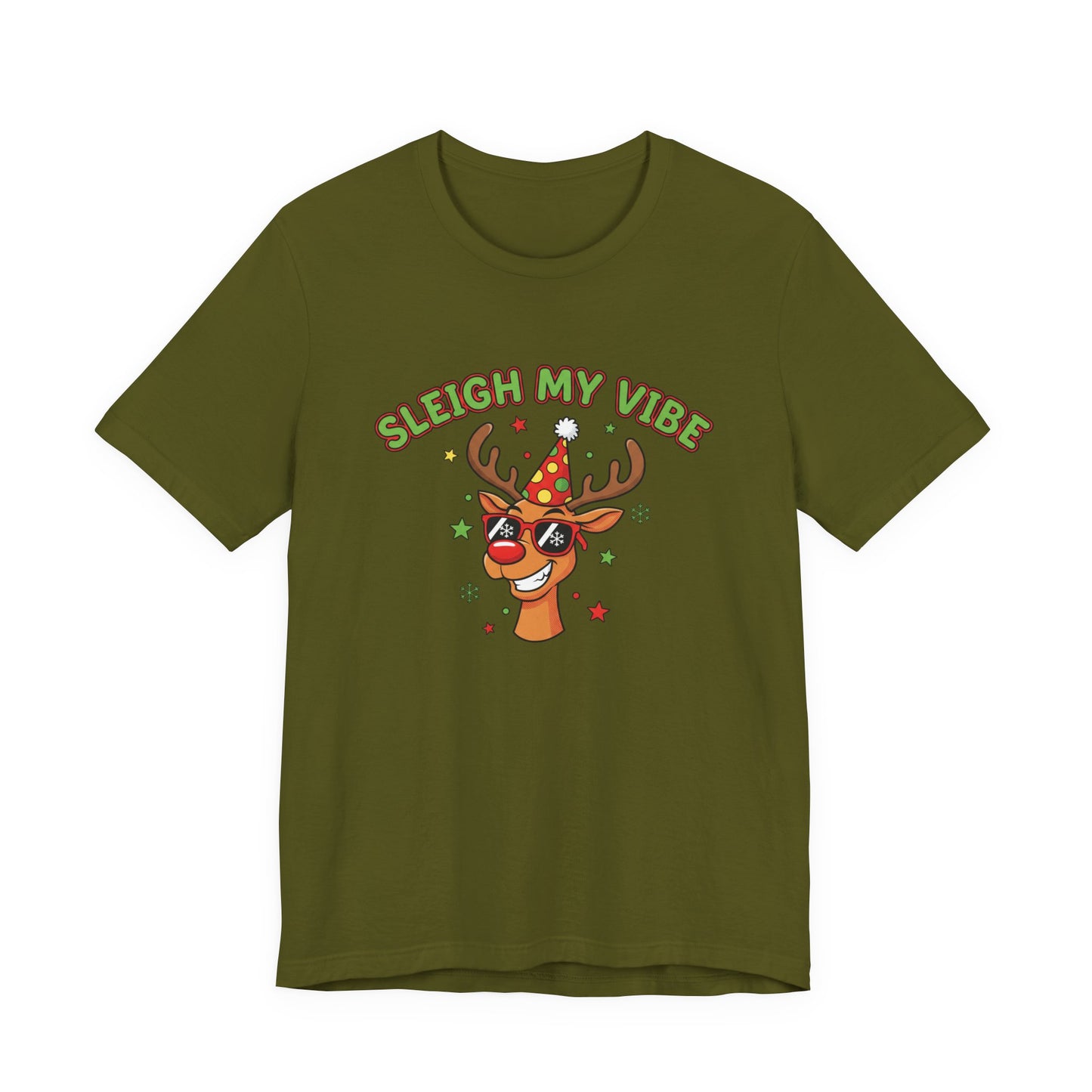 Sleigh My Vibe Reindeer Tee | ugly Christmas sweater party, festive gag tee