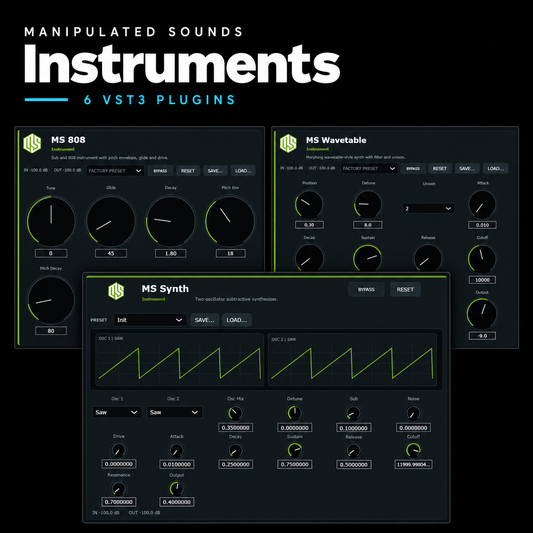 Manipulated Sounds Instruments - 6 VST3 Instruments
