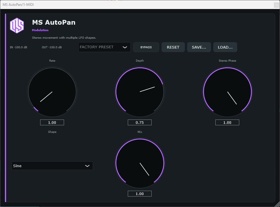 MS AutoPan - Stereo Auto-Panner VST3 Plugin