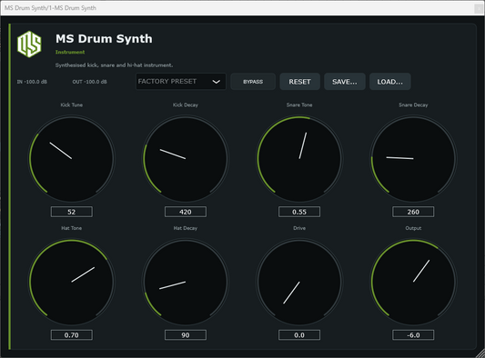 MS Drum Synth - Drum Synthesizer VST3