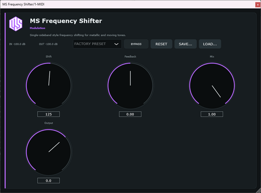 MS Frequency Shifter - Frequency Shifting VST3 Plugin