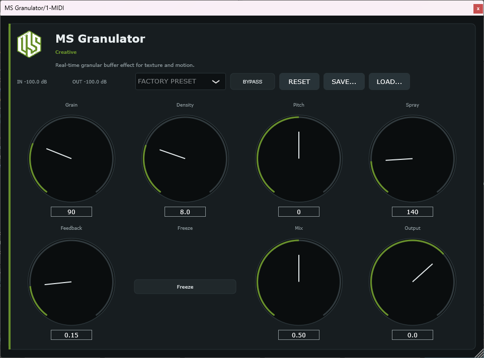 MS Granulator - Granular Effect VST3 Plugin