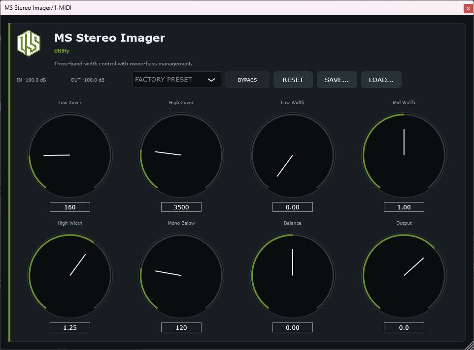 MS Stereo Imager - 3-Band Stereo Width VST3 Plugin