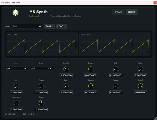 MS Synth - Virtual Analogue Synthesizer VST3