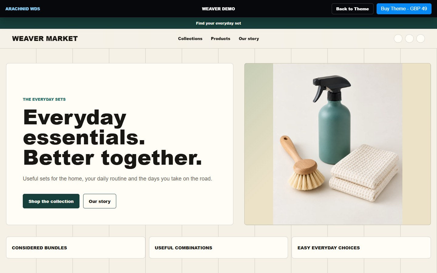 WEAVER storefront demo preview