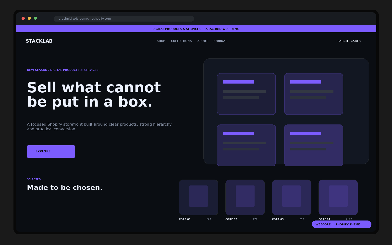 WEBCORE – Shopify Theme Shopify theme preview